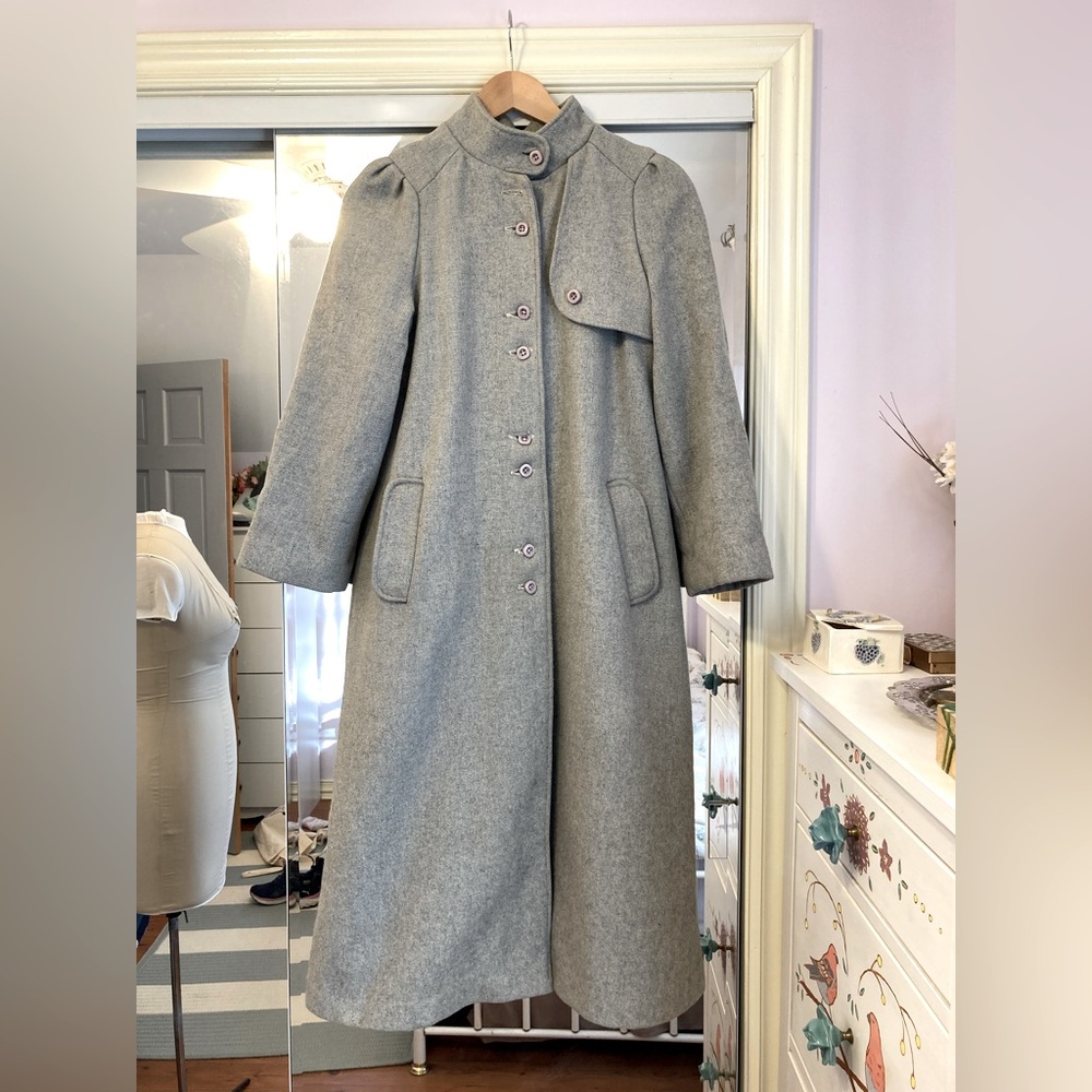 Vintage 70s Long Grey Wool Winter coat